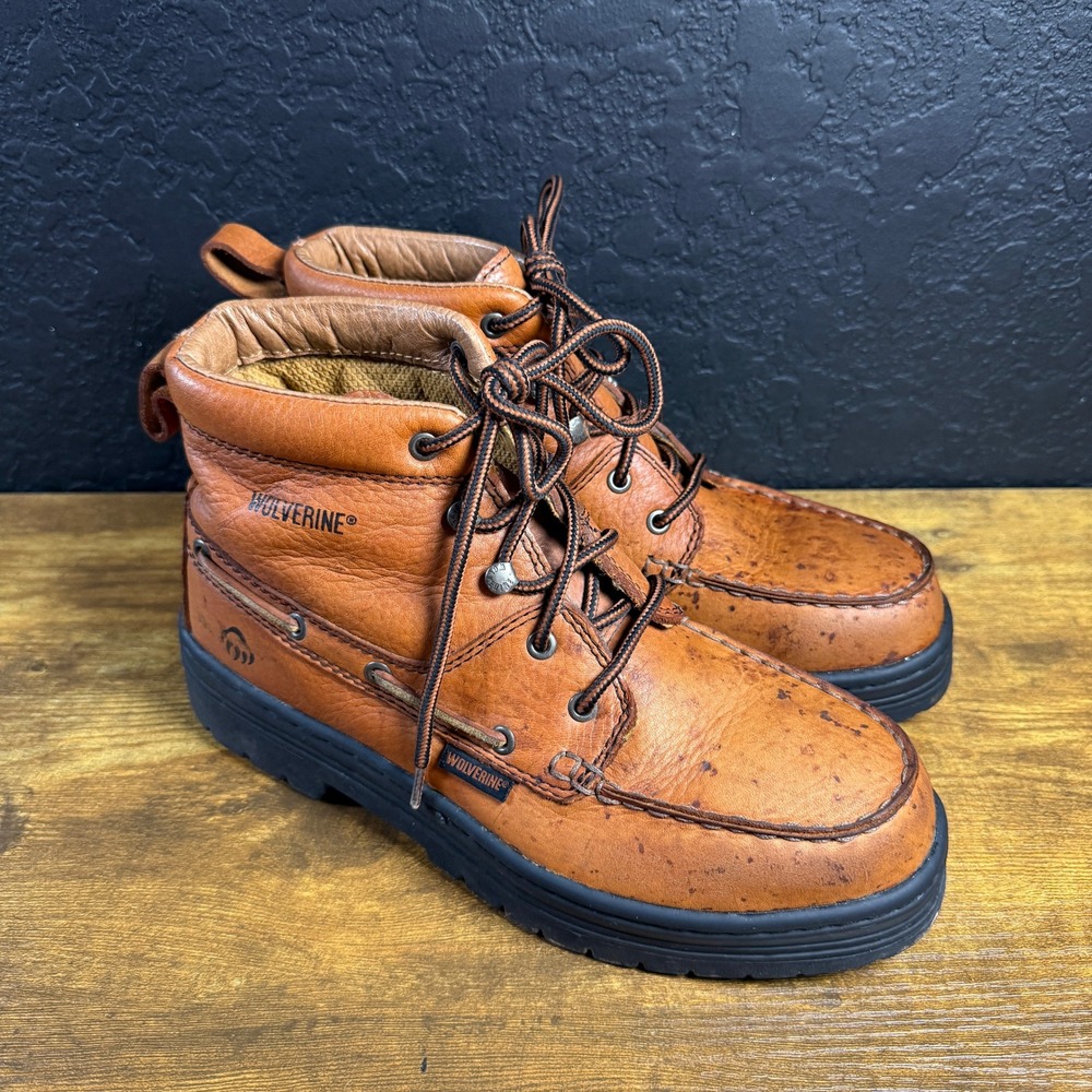 Wolverine W08406 Brown Leather Steel Toe Moc‎ Work Boot Womens 8.5M